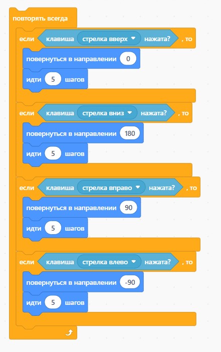 Программирование игры Лабиринт на Scratch